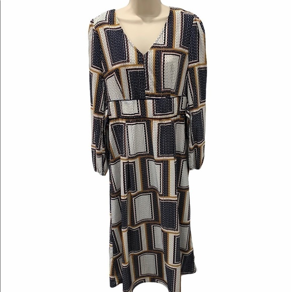 Boho Midi Long Sleeve Dress Skies Are Blue Medium - Picture 1 of 9